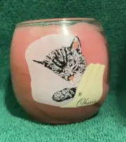 Rare Chessie glass with Pink Candle C & O Railroad