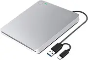 Artudatech USB 3.0 24X Blu-ray BD Burner Slot in External BD Writer CD DVD Drive Disc Burner Player Writer for Desktop Laptop/Mac/M-ac-Book Pro/Air/Windows XP/7/8/10 Mac OS