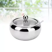 Sugar Container with Lid Stainless Steel Storage Spice Jar Spoon
