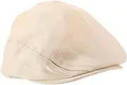 [ROMISBABA] Toddler Boy Beret Cap Stylish Boys and Girls Beret Hat Neutral Cotton Polyester Blend Sun Protection Safety Design Beige