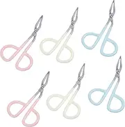 6Pcs Scissors Shaped Eyebrow Tweezers Professional Makeup Tool for Eyebrow Grooming Salon Use Multi Color Design