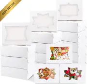 30Pcs 8" Cookie Boxes Window White Pastry Treat Bakery