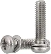 250pcs M4 /M5 /M6 *10/12/16/20mm Stainless Steel Two Parts Pan Head Combination Screw with Spring Washer(M4 x 12mm)