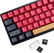 MOLGRIA Red Samurai Keycaps, 129 Set PBT KeyCaps for Gaming Keyboard, Cherry Profile Dye Sublimation Custom Keycaps with Puller for Gateron Kailh Cherry MX Switch 104/87/71/61 60 Percent Keyboard