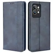 For Realme Gt2 Pro Imprinted Mosaic Pattern Pu Leather Case Stand Function Wallet Magnetic Absorption Shockproof Protective Phone Cover