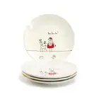Grace Teaware Santa’s Reindeer Gift Dessert 8" Plates Set of 4