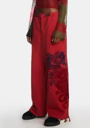 [Jaded London] Red NY Dragon Flock Cargo Pants