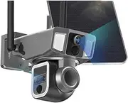 4G & WiFi in 1 Solar Security Camera Outdoor 6K Dual Screen 10x Zoom Auto Tracking CCTV Surveillance Cam(4G and WiFi No Card)