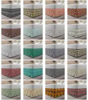 Ambesonne Geometric Design Bedskirt Elastic Wrap Around Skirt Gathered Design