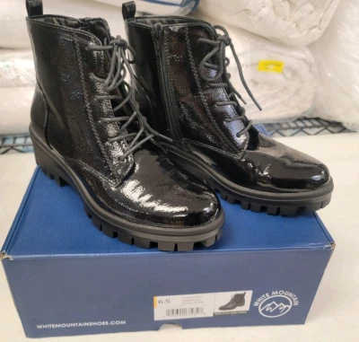 White Mountain Women's Tappy Lug Sole Combat Boots 6.5