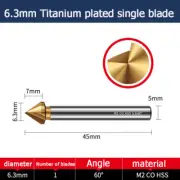 6.3mm Titanium plated single blade chamfer 60 degree deburring chamfer Drill bit