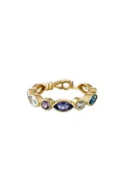 EDEN PRESLEY Tattoo Candy Band Ring in Yellow Gold/Blue/Diamond at Nordstrom, Size 7