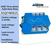 KUDOM KSQF three-phase DC-AC solid-state relay 4-32VDC/480VAC KSQF480D25 25A