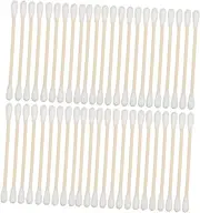 SOESFOUFU Cotton Ear Swabs 100 Pcs Cotton Bud Set for Makeup Detail Cleaning and Electronics Bamboo Handles