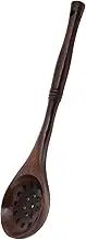 SOLUSTRE Wooden Long Handle Skimmer Spoon Non Stick Kitchen Tool for Stirring Scooping and Straining Pasta Rice Soup Deep Strainer Design Smooth Finish Essential Cooking Utensil