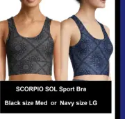 Scorpio Sol Women's Active Bridge Scoop Back Sports Bra Navy or Black SS-437