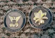 COAST GUARD LIEUTENANT COMMANDER 0-5 GOLD LEAF 1.75" CHALLENGE COIN