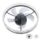 Flush Mount Ceiling Fan with Dimmable LED Light for Living Room