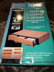 Audio Cassette Cabinet Stackable Modular System, holds 42 audio cassettes. NIB
