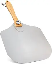 Aluminum Pizza Peel,Foldable Wood Handle Shovel,Pizza Spatula,Detachable Shovel Tray,Rotate The Folding Aluminum Spatula, for Family Pizza Oven Baking Pizza, Dough, Bread and Pastry
