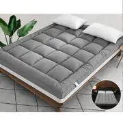 Luxury 10CM 2000GSM Bamboo Mattress Topper Extra Thick Grey Double Bed Size