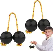 Rhythmic Ball Kashaka Instrument - African Rattle Ball Kashaka Instrument - 2 Pair ABS Hand Percussion Balls, Music Egg Double Gourd for Parties, Weddings, Shows