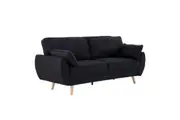 Sarantino 3 Seater Modular Linen Fabric Sofa Bed Couch Futon - Black