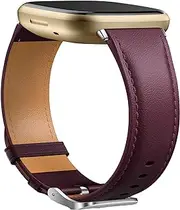 GEAK Leather Band Compatible for Fitbit Versa 3 / Fitbit Sense/Fitbit Sense 2 / Fitbit Versa 4 Bands Women Men, Elegant Replacement Wristband for Fitbit Versa 3 4 / Fitbit Sense 2 / Sense Smartwatch