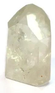STUNNING CLEAR QUARTZ TOWER . OBELISK - PHANTOMS - 9 x 6 x 5.5 cms 372 gms