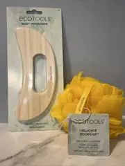 EcoTools Body Massager 100% Bamboo Firming Massaging Tool & Yellow Ecopouf