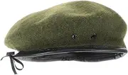 [TOVINANNA] Unisex Wool Beret Hat for Autumn Cozy Vintage Style for Casual Formal Looks Versatile French Artist Cap for Men Women Olive Green