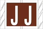 Tabbies Original COL'R'TAB 12000 Series Alpha Labels, Brown,J, 1" H x 1-1/2"W, Heavy Duty & Fade-Resistant, Made in The USA, 500 Labels/Roll