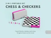 Portable 2-in-1 Chess and Checkers Game Set - Colors In Description