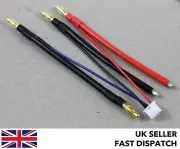 Balance LiPo charge cable/lead w Saddle Pack Loop Bare Tinned to 4mm 2mm Bullet