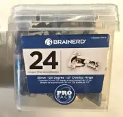 Brainerd 105-Degree 1/2" Overlay Concealed Nickel Plated Cabinet Hinge 24 Pc