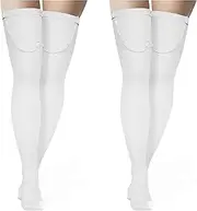 Truform Surgical Stockings, 18 mmHg Compression for Men and Women, Thigh High Length, Closed Toe, 2 Count