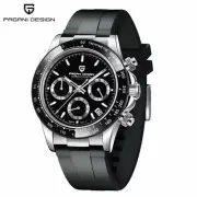 PAGANI Design Chronograph Rubber Band Men's Sport Watch Japan Movement+Box 1664