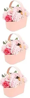 Healvian 3pcs Box Wedding Decor Present Floral Scented Soap Set in Basket for Couples