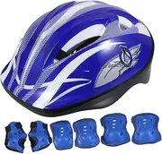 7pcs Boys and Girls Roller Skate Safety Kit Helmet Pads Elbow Guard Kneecap Purple Helmet and Pads