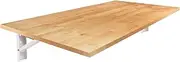 Wall Mounted Floating Folding Table Folding Shelf,Drop Leaf Dining Table Small Wooden Desk for Office Home Kitchen (Color : Wood Color, Size : 50X40CM)