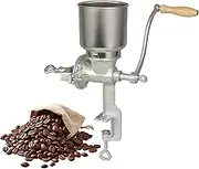 Cast Iron Manual Grain Mill & Coffee Grinder - Dry/Wet Grinding for Wheat, Corn
