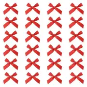 80 Pcs Mini Ribbon Bow 1.8 Inch Mini Fabric Satin Ribbon Red