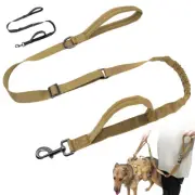 Heavy Duty Tactical Dog Leash No Pull Pet Bungee Shock Absorbing Lead Adjustable