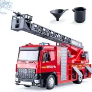 Fire Truck Toy Metal Cab, Fire Engine Truck with Lights and Siren Sounds, Wor...