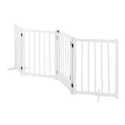Pet Safety Gate 4 Panel Puppy Playpen Wood Enclosure Security Fence Freestanding Dog Stair Doorway Tall Barrier with Door Indoor Foldable