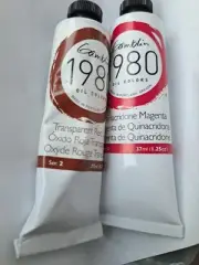 Gamblin OilColor 1980 Lot Of 2 Tubes Quinacridone Magenta Transparent Red Oxide