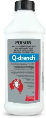 Jurox Q-Drench 1 Litre Multi 4 Combination Sheep Drench Agri Farming Farm Worm