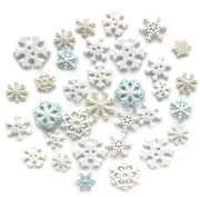 Buttons Galore 100 Snowflake Buttons Super Value Pack for Craft & Sewing