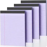 4 Pack Purpel Legal Pads 8.5 x 11 Purpel Note Pads 8.5 x 11 Notepad 8.5 x 11 Micro Perforated Writing Pads Lined Paper Pads Wide Ruled Pad of Paper 30 Sheets Notebook for Study, To-Do Lists, Office
