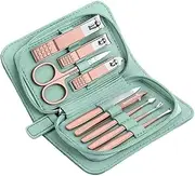 lskdnrufh Nail Clipper Set Oblique Mouth Pliers Manicure Tools Portable Nail Clippers Set Digging Ear Spoon Household Nail Clippers Set Box Ms Cute Trimming Manicure Set(Light Green)